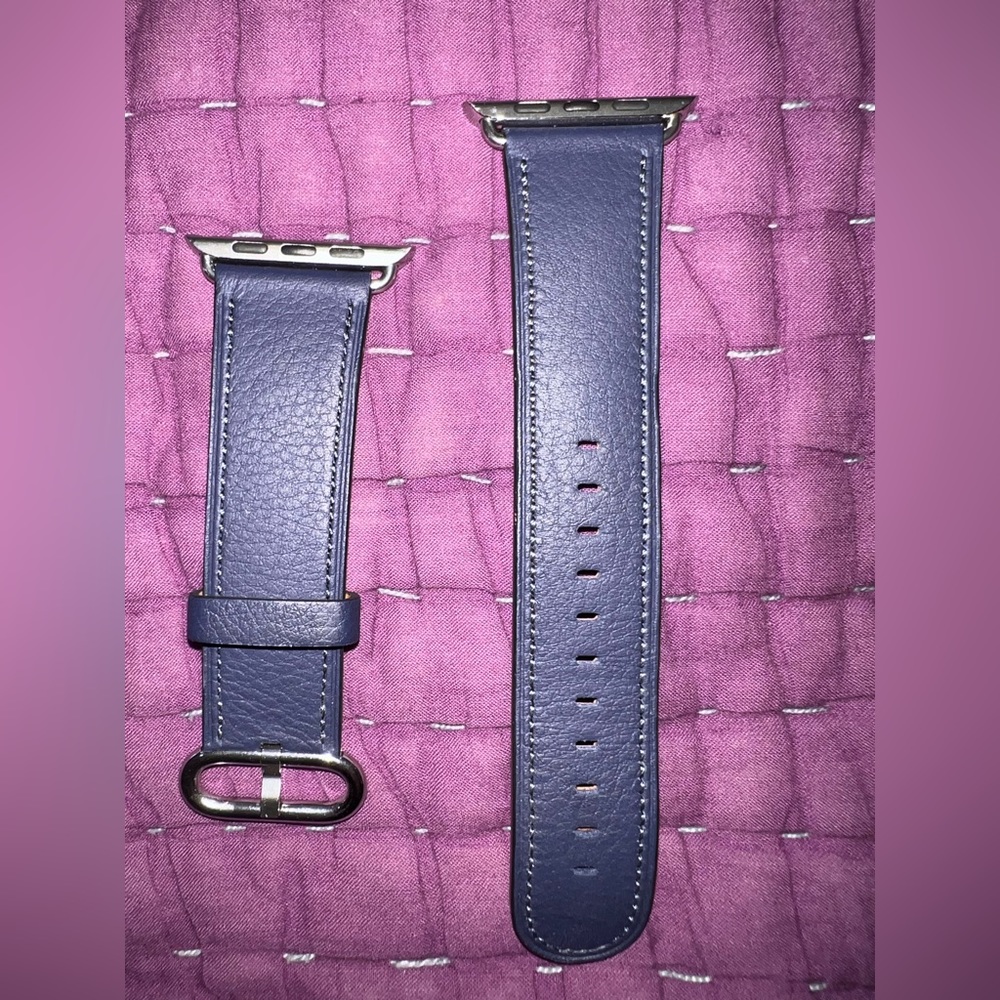 dark blue leather apple watch band 42mm 44mm 45mm 49mm NWOT